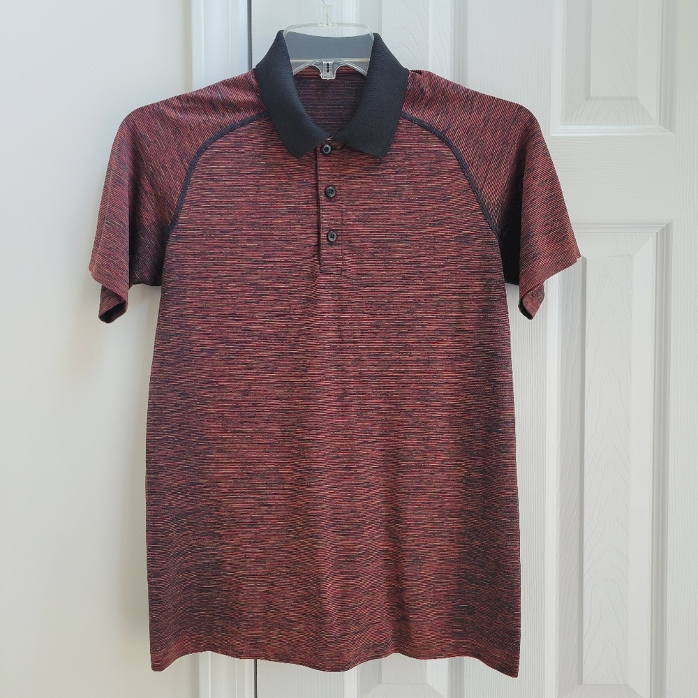 Lululemon Men's Metal Vent Tech Collar Short Sleeve Seamless Polo Shirt Size S - Picture 4 of 15